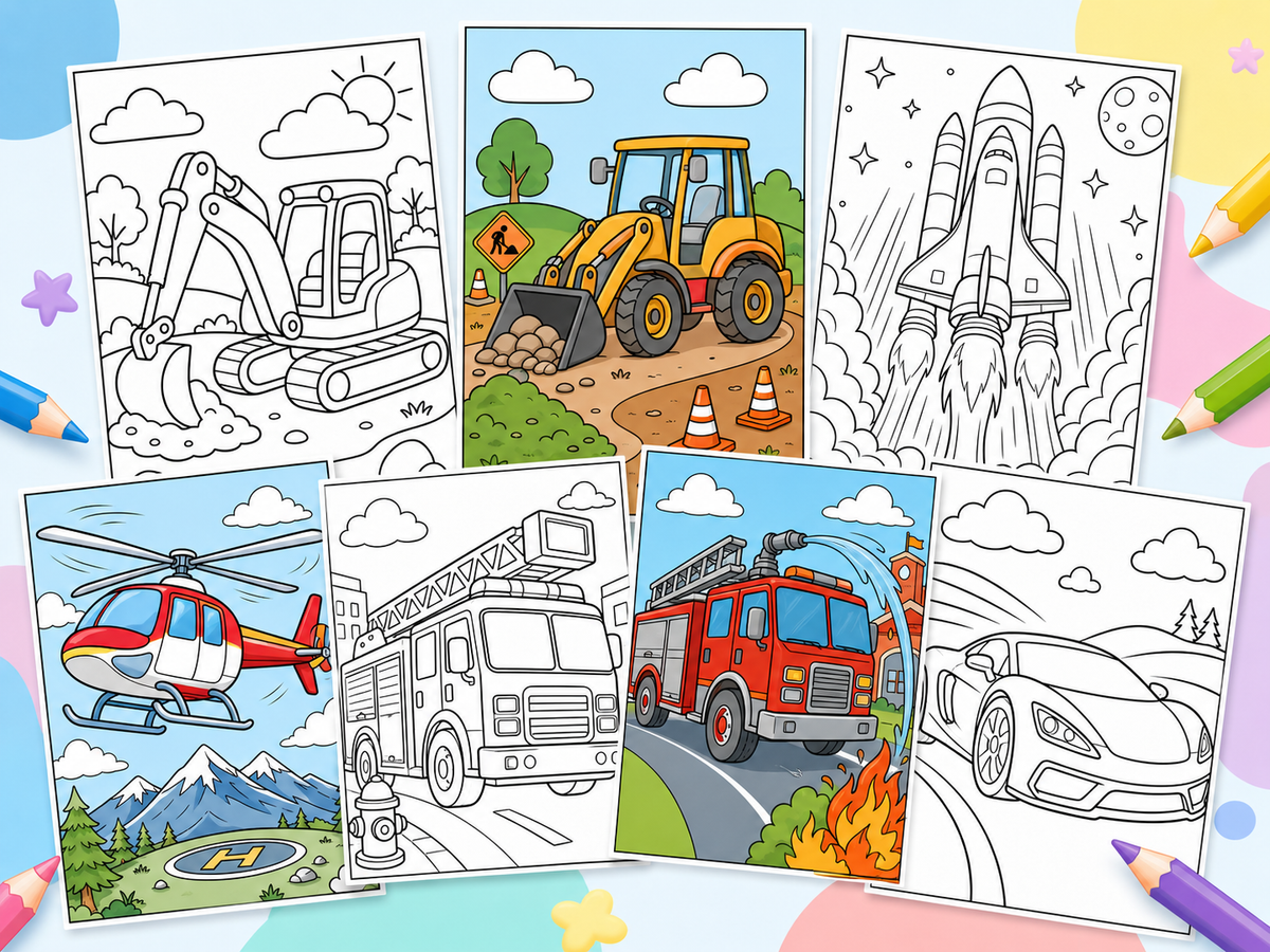 Big machines. Big coloring fun.