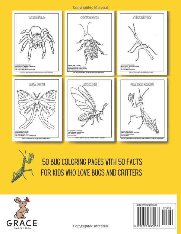 Bug Coloring Book 50 Facts and Species