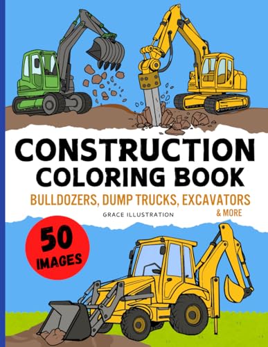 Construction Vehicles Coloring Book