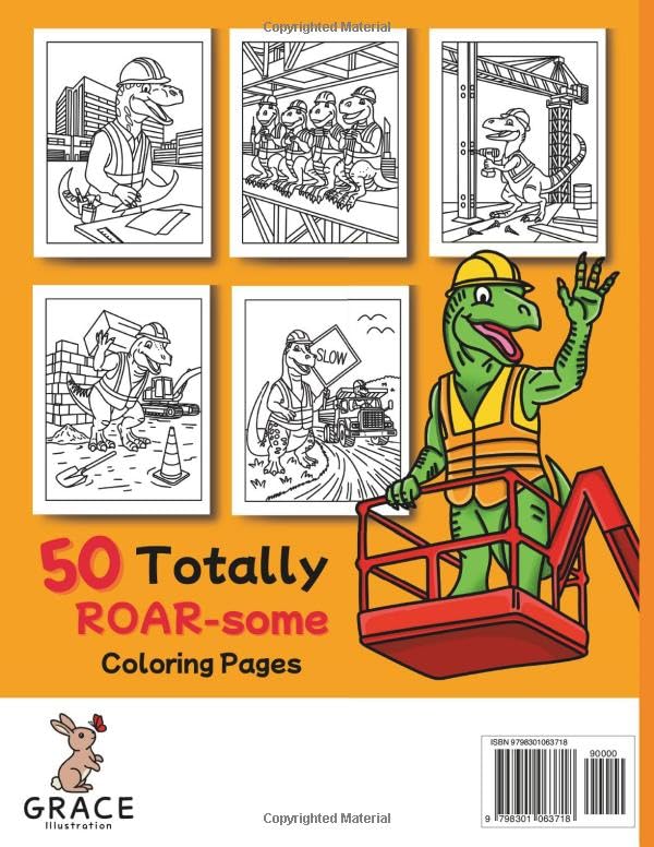 Dinosaur Construction Coloring Book