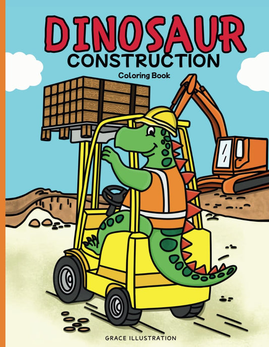 Dinosaur Construction Coloring Book