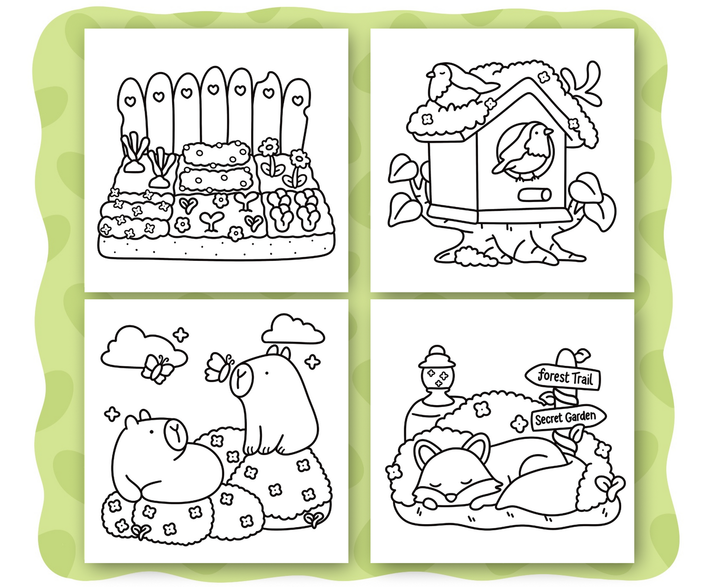 Little Garden 8 Pack Digital Coloring Pages