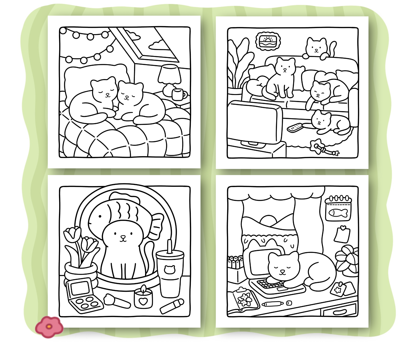 Cat Days Coloring Book